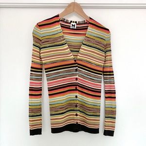 M Missoni multicolored classic ribbed V-neck sweater/cardigan